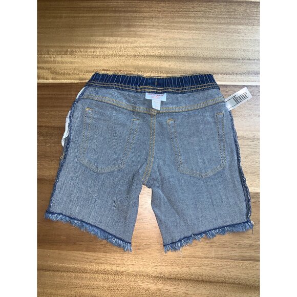 Cat & Jack Boys Blue Denim Distressed Flexible Drawstring Bermuda Shorts Size XS - Picture 6 of 10